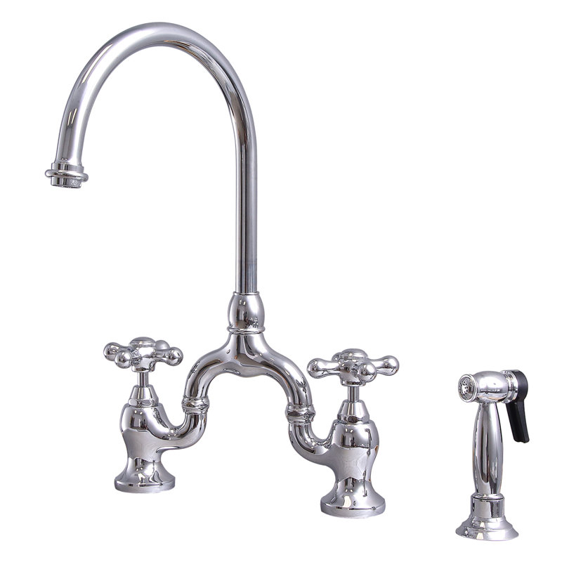 Barclay Banner Kitchen Faucet with Side Spray, Polished Chrome