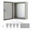 NEMA 4X/IP66/IP67 Waterproof Stainless Steel Electrical Storage Box – 20"x12"x10" Lockable Wall-Mounted Junction Cabinet with Mounting Plate & 2 Keys – Heavy-Duty Panel Enclosure – Ash White