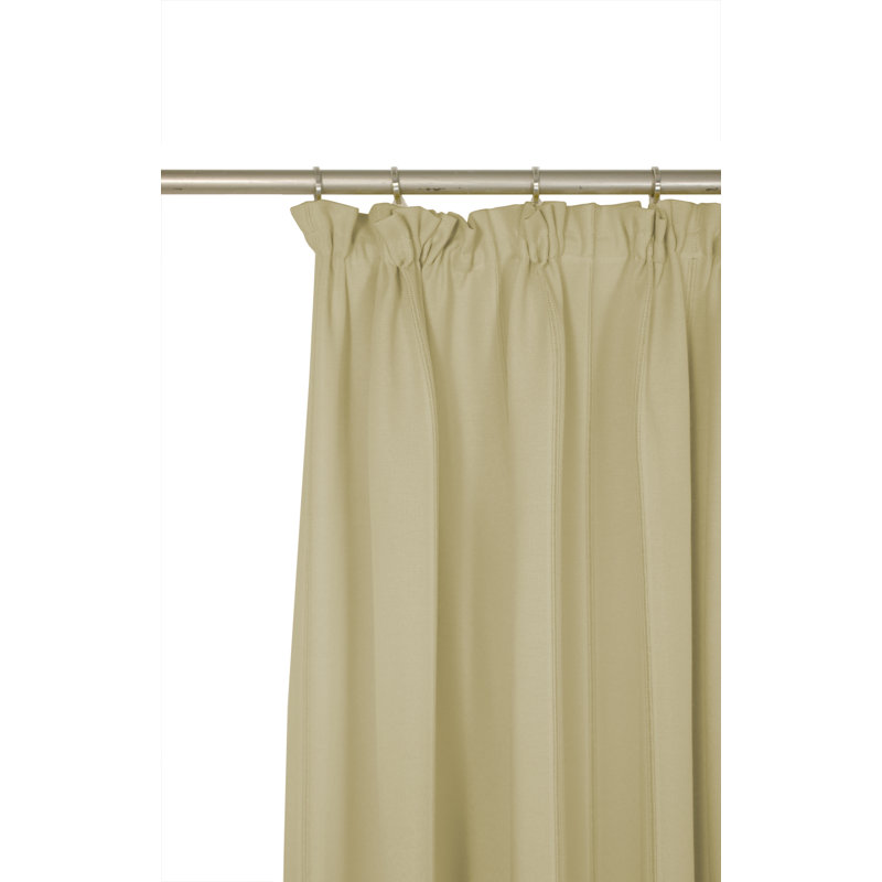 Pearce Synthetic Room Pencil Pleat Curtain, single Panel, opaque, 132cm Width x 255cm Drop, Beige