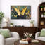 Œuvre botanique colorée de papillon jaune, photos de salon, impression sur toile encadrée-824603484-824603485