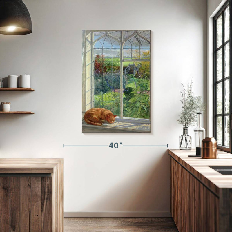 Lilie Sleeping Cat And Chinese Bridge, 39" H x 26" W