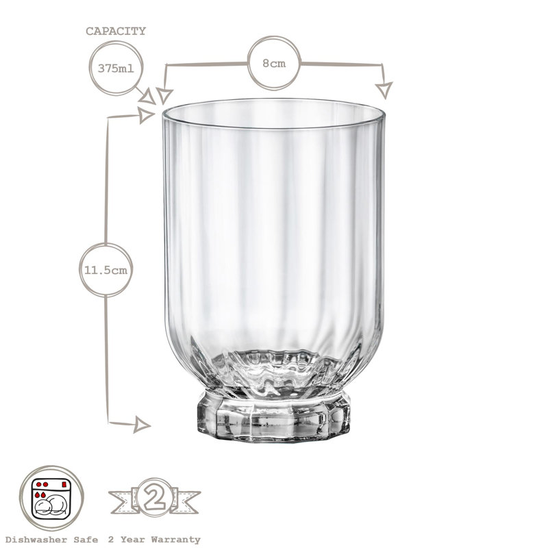 Florian Double Whisky Glasses, 375 oz.
