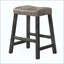 Ensemble de 2 tabourets de comptoir rustiques sans dossier - tabouret de bar de ferme avec siège en cuir, structure robuste - sièges à hauteur de comptoir peu encombrants pour la cuisine et le bar