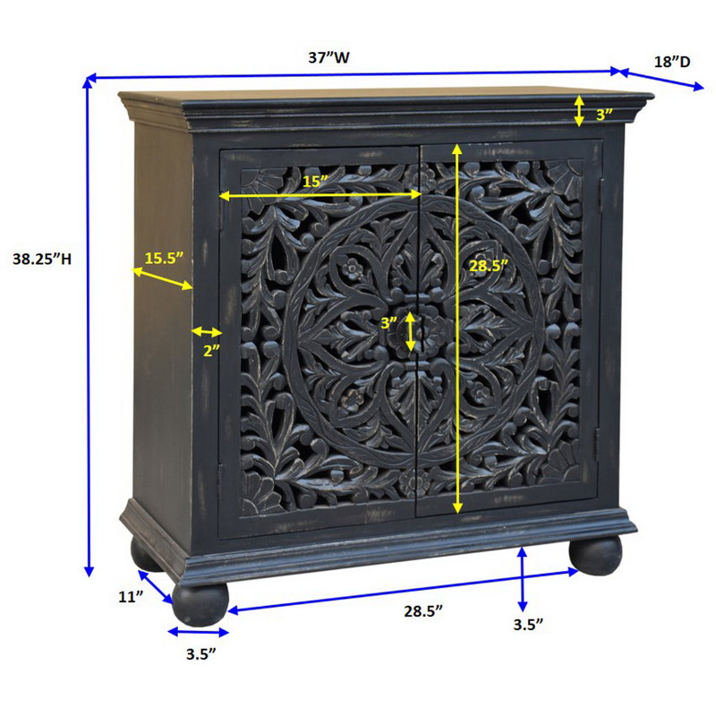 Kyte Solid Wood Accent Cabinet