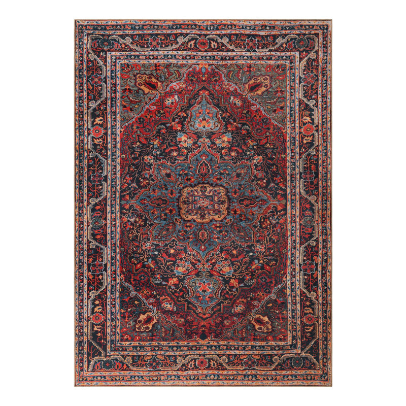 Tapis oriental bourgogne Gamero, Rectangle 7 pi 10 po x 11 pi