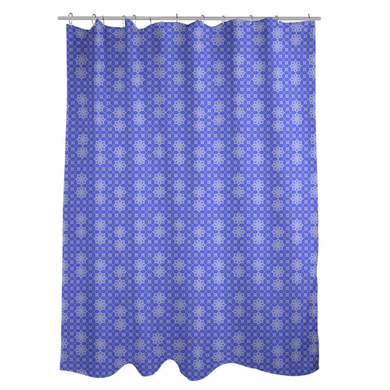 Rideau de douche simple en treillis Classic, Bleu