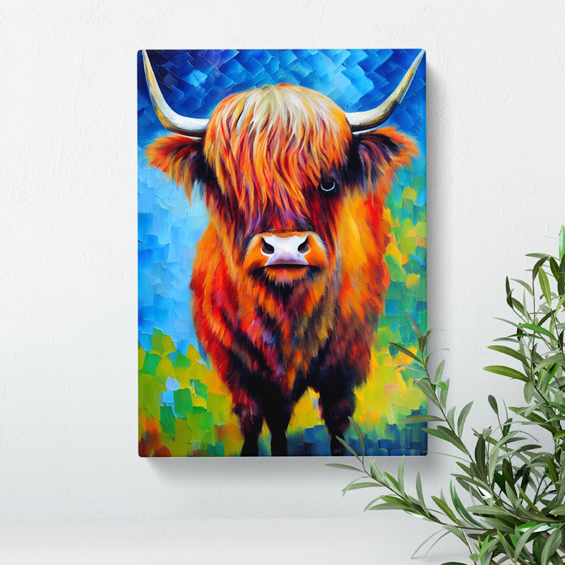 Amazing Highland Cow - Wrapped Canvas, 50cm H x 35cm W x 3cm D