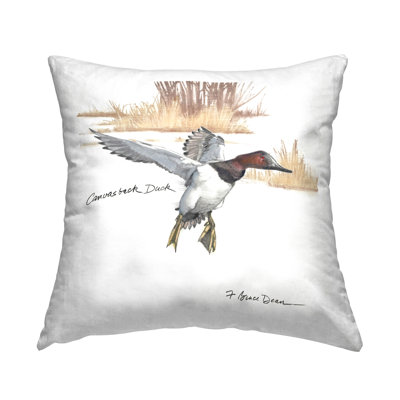 Coussin Canvasback Duck Flying