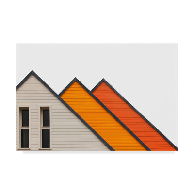 Wrapped Canvas Wall Art - Massimo Della Latta 'Orange Homes' Wall Art for Living Room, Bedroom, or Office Décor - 22x32