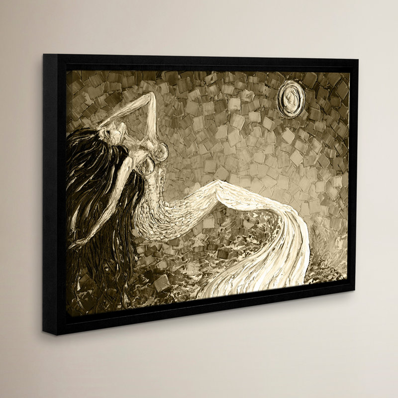 « sirène sépia », reproduction d’art encadrée, H 32 po x l 48 po x P 2 po