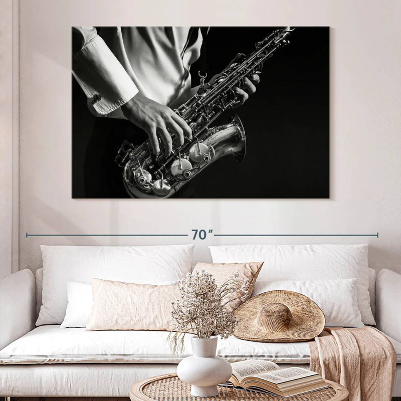 Abarca Playing A Saxophone, 34" H x 51" W