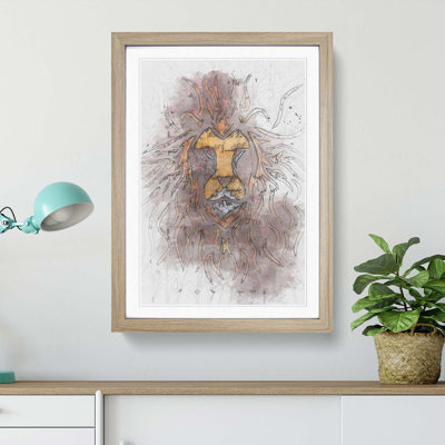 Lion Art in Abstract - Picture Frame Graphic Art Print