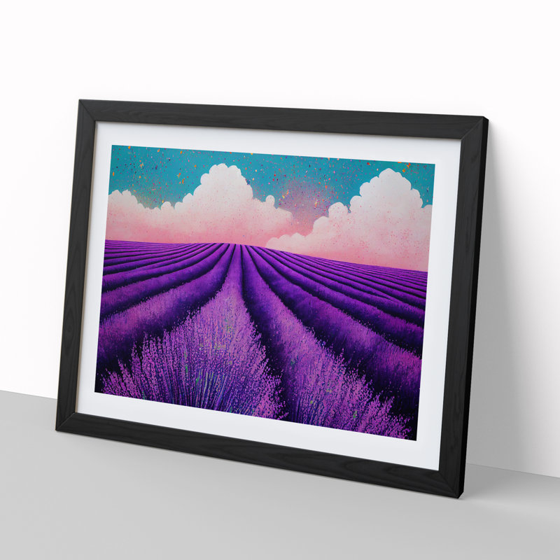 Head Turning Flower Field - Single Picture Frame Print, Black, 34cm H x 46cm W x 2cm D