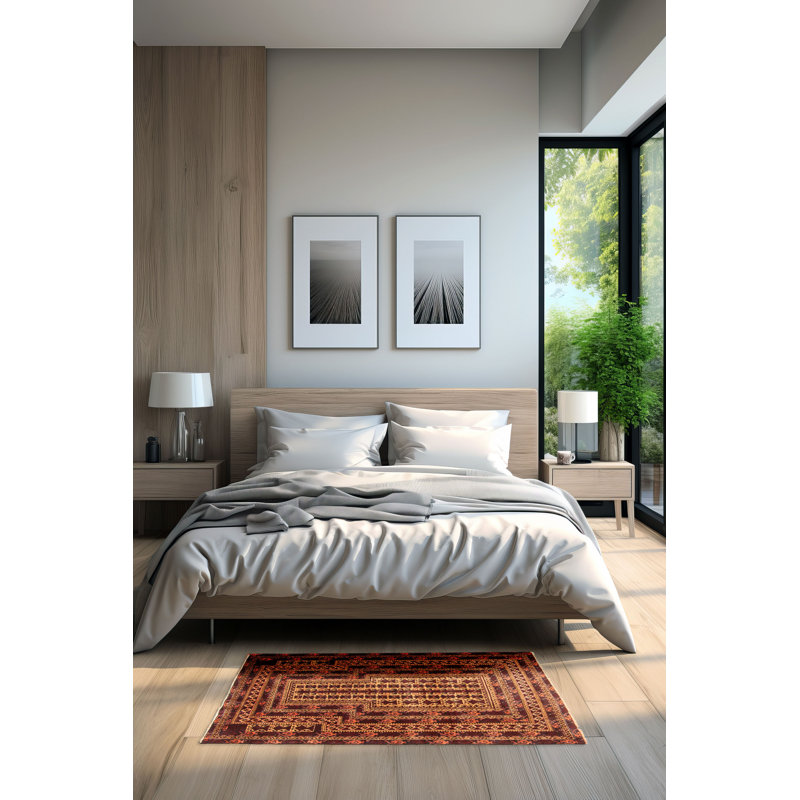 Teimani Red Rug 3'1" x 4'3"
