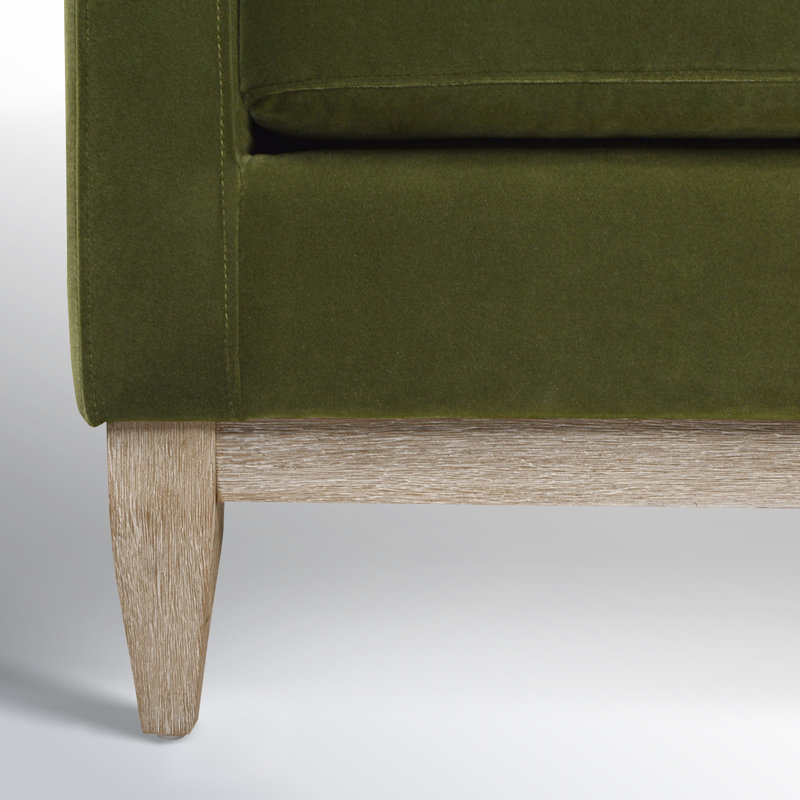 Canapé modulaire à méridienne rembourré 2 pièces Pera, Velours vert olive