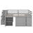 Full Low Loft Bed With Expandable Writing Desk And Triple Drawers, Wooden Loft Bed With Storage Stairs And Shelving Unit-1861397678