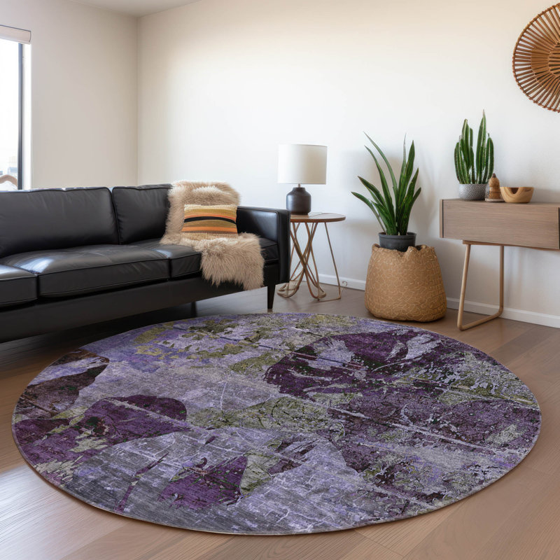 Oatfield Abstract Indoor Rug, Round 8'