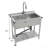 Stainless Steel Large Utility Sink with Pull-Out Faucet, Durable and Versatile for Commercial and Home Use