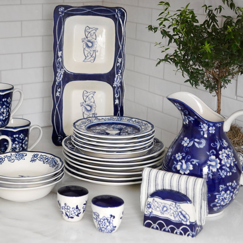 Blue Garden Pitcher