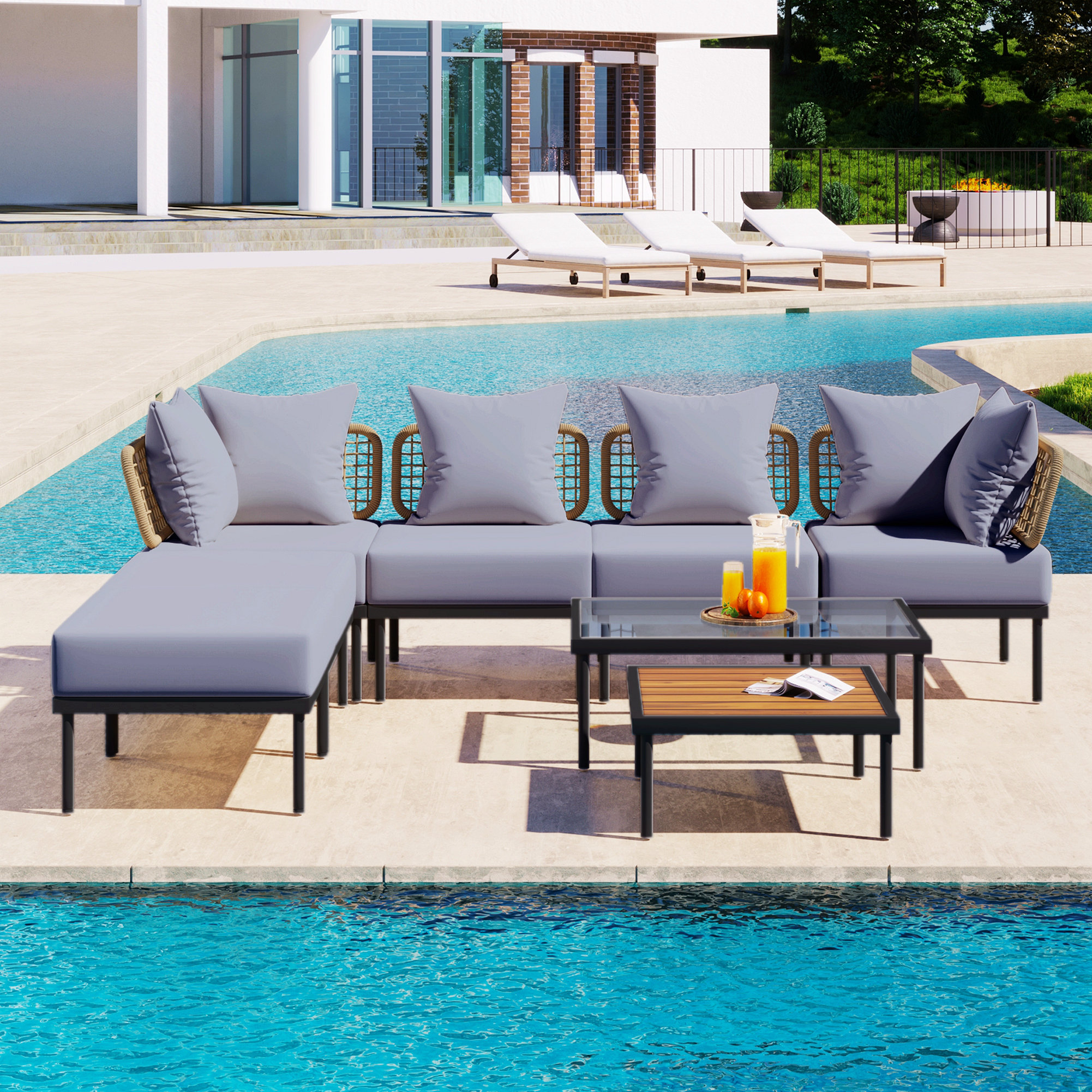 Latitude Run® Demontrell 6 - Person Outdoor Seating Group | Wayfair