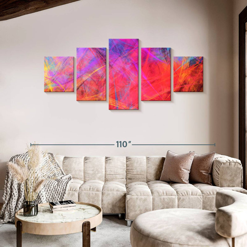 Chaotic Colors Abstract, 42" H x 92" W
