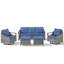 Ensemble de canapé d'extérieur en rotin 5 pièces avec repose-pieds et chaises pivotantes-1619380393