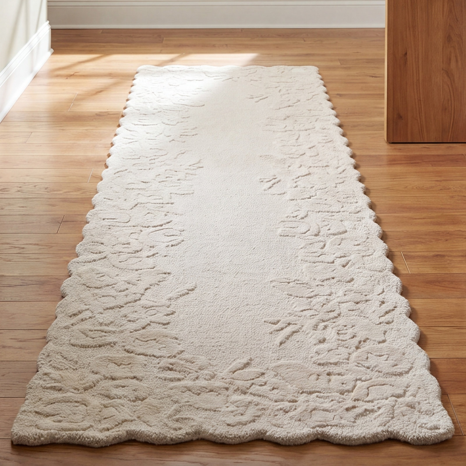 Hand-Tufted Wool Floral Rug, Runner 2'3" x 8'