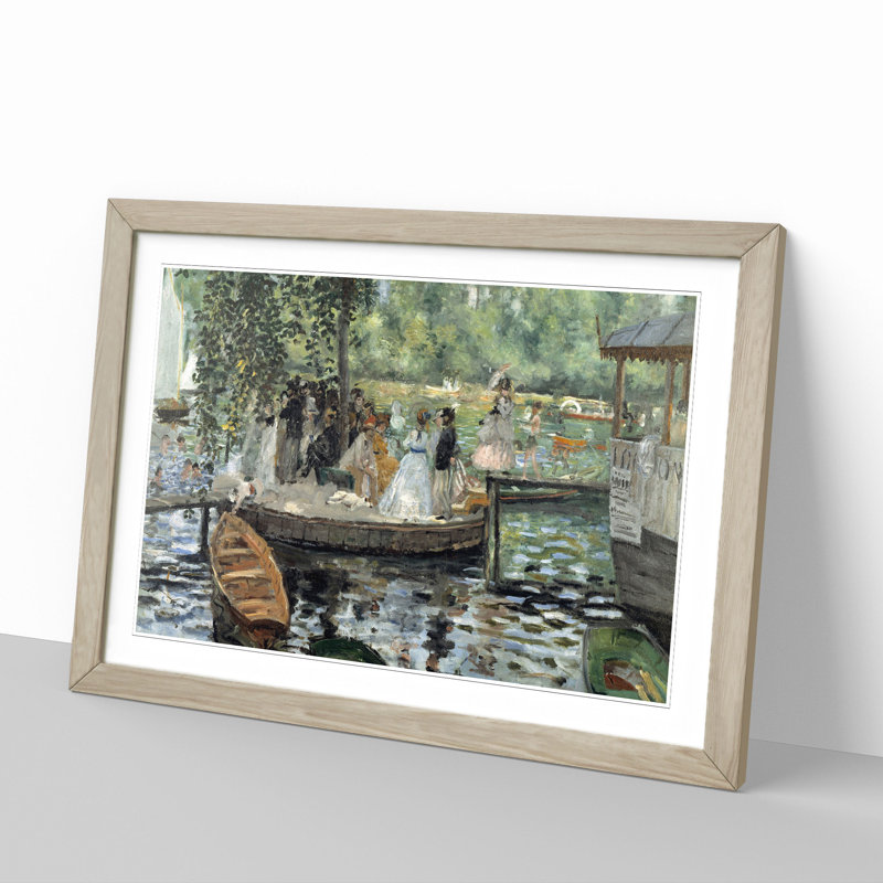 La Grenouillere by Pierre-Auguste Renoir - Picture Frame Painting, Oak Framed, 27cm H x 36cm W x 2cm D