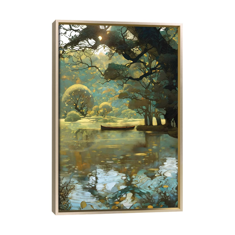 Sunrise Forest - reproduction d'art murale encadrée, Champagne, Reproduction encadrée sans passe-partout, H 26 po x l 18 po