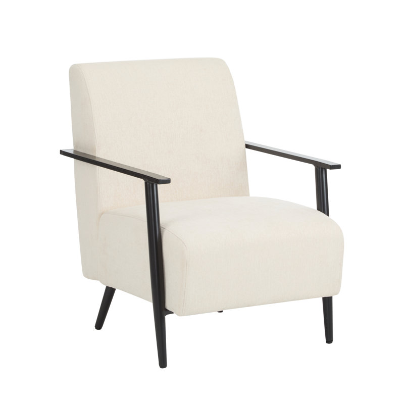 Modern Lounge Chair for Living Room, Bedroom, or Office, Beige Polyester