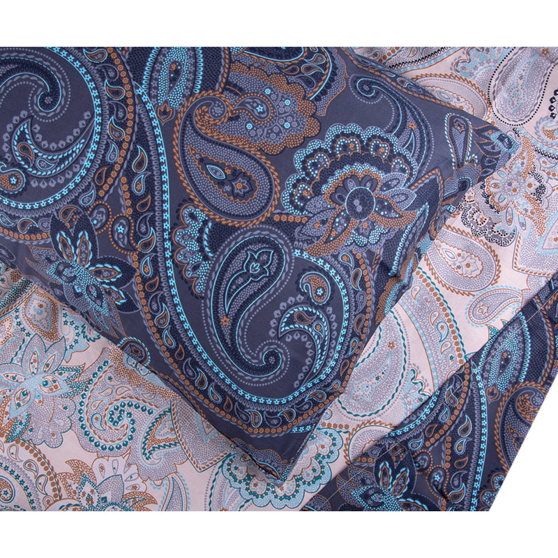 Sateen Paisley Sheet Set, Twin Sheet Set with 2 Pillowcases
