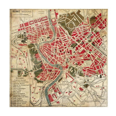 Vintage Map Rome Graphic Art by Michelle Bennett