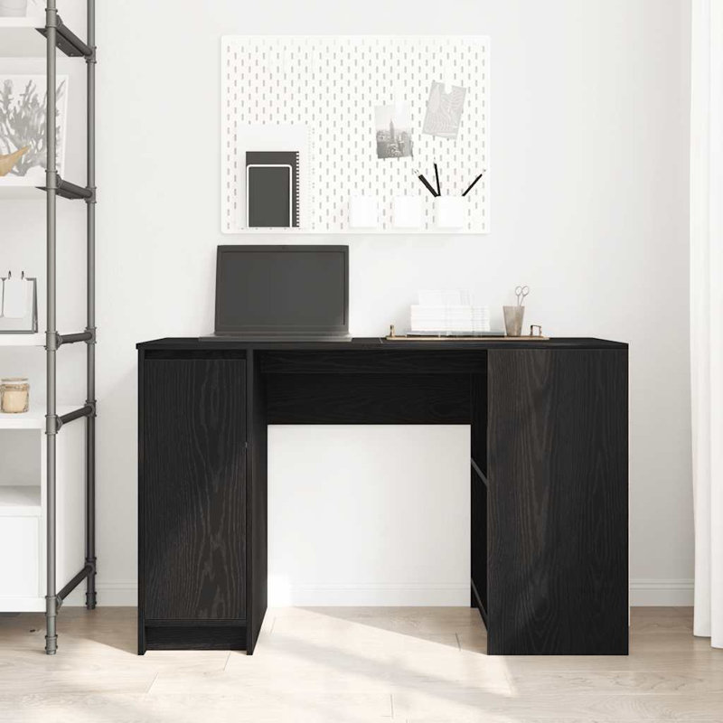 Desk 120X42x76 Cm Engineered Wood, Black Oak