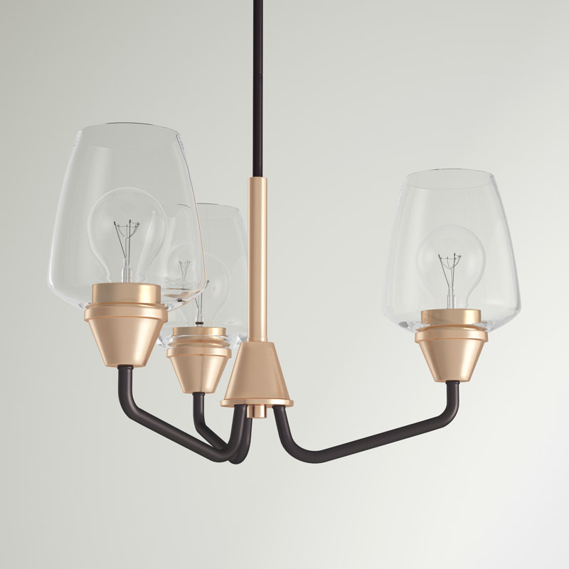 Roseta 3 - Light Dimmable Classic / Traditional Chandelier, Bronze/Antique Brass