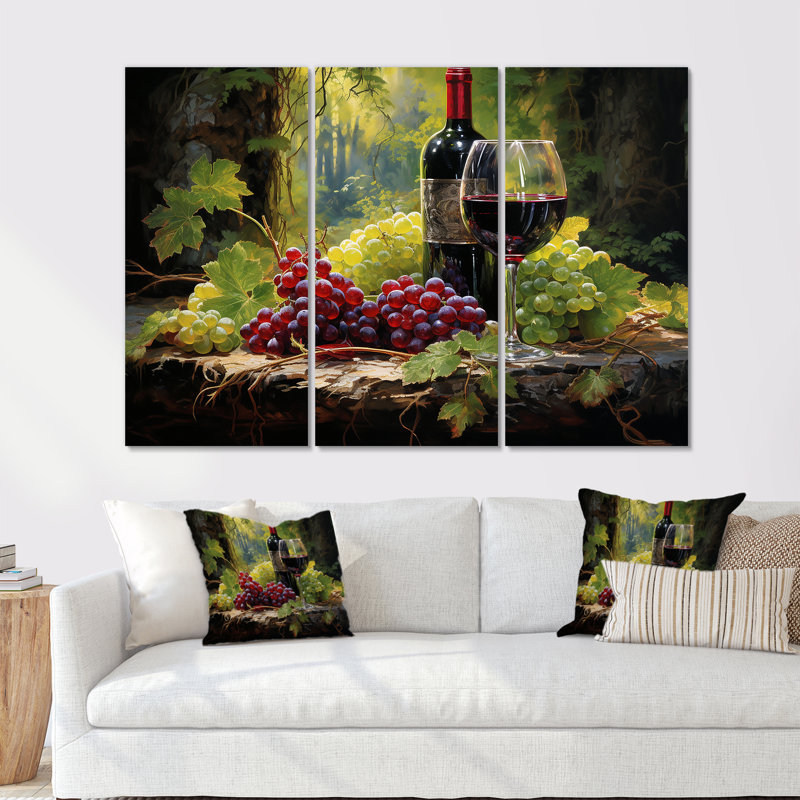 Cabernets Calm - Ensemble de décoration murale vin, H 40 po x l 60 po x P 1 po