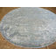 Tapis gris rond en soie noué à la main de conception unique 10 pi