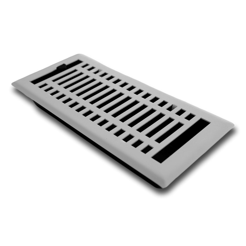 Registre de fixation en métal pour plancher / mur, Blanc, 14 x 4