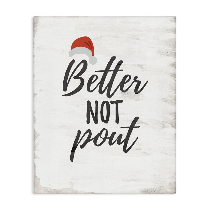 Festive Better Not Pout Canvas, design par Lauren Rader, H 20 po x l 16 po