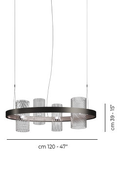 Armonia Suspension Ov1 Multicolor 1 Matt Black Nickel_Matt Copper 2 E12 Ul, Clear, Matte Black;Copper