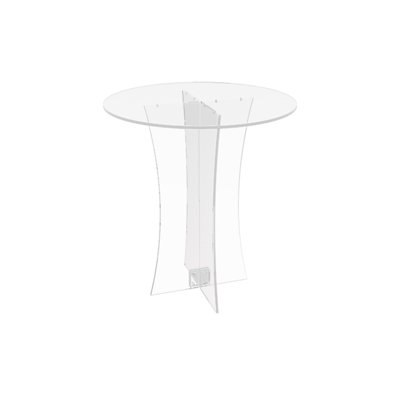 Clear Plexiglass Lucite Acrylic Round Dining/ Tradeshow Table, 28" Diameter x 31" Height