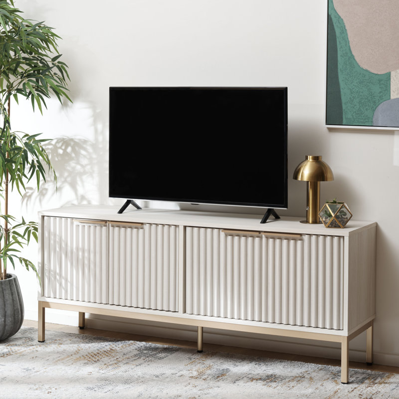 Storage TV Stand, Bleached White