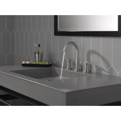 Nicoli Brushed Nickel Faucet 3 Hole, 8 Inch Widespread 2-Handle Bathroom Sink Faucet for Vanity, Push-Pop Drain Assembly, Stainless