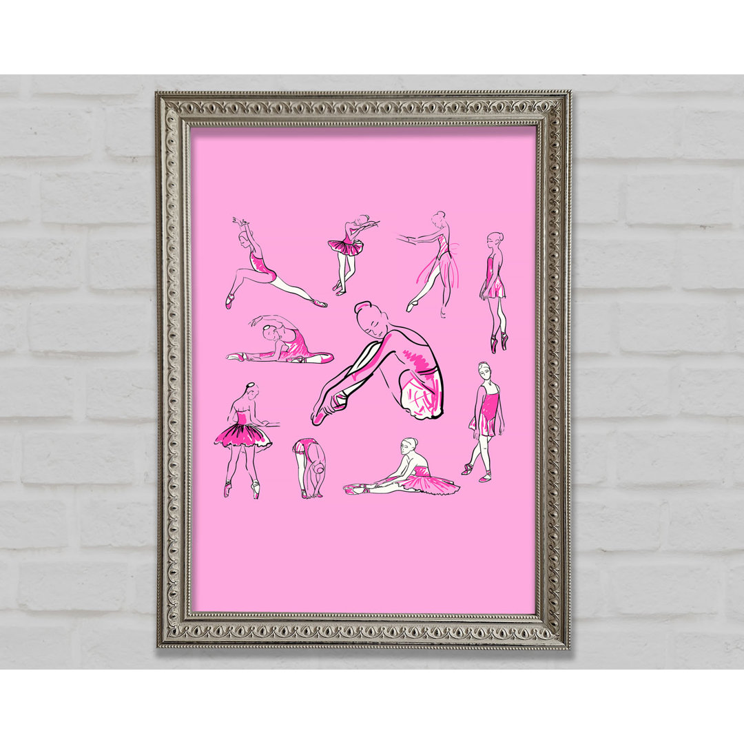 Pink Silver Ballerina 1 - Einzelner Bilderrahmen Kunstdrucke