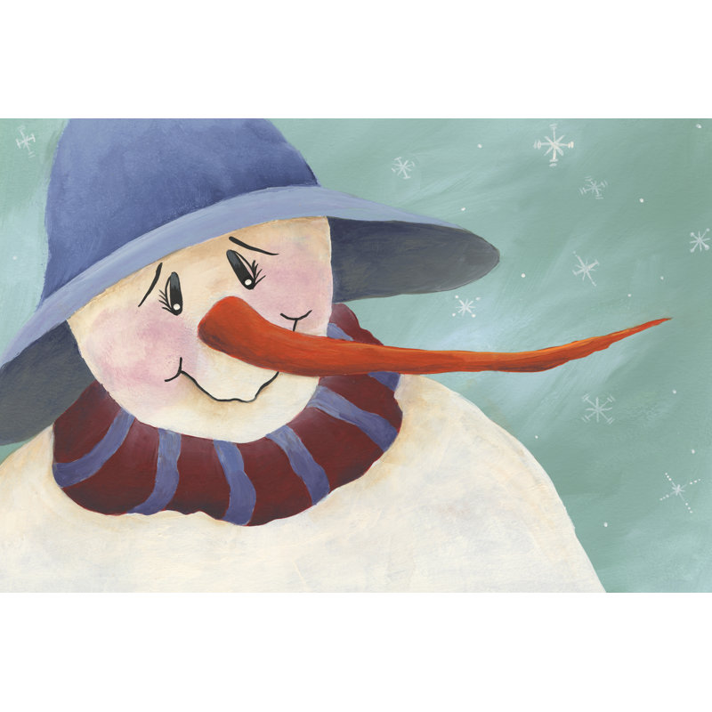 Carrot Nose Snowman II by Regina Moore - Wrapped Canvas Painting, 30cm H x 46cm W
