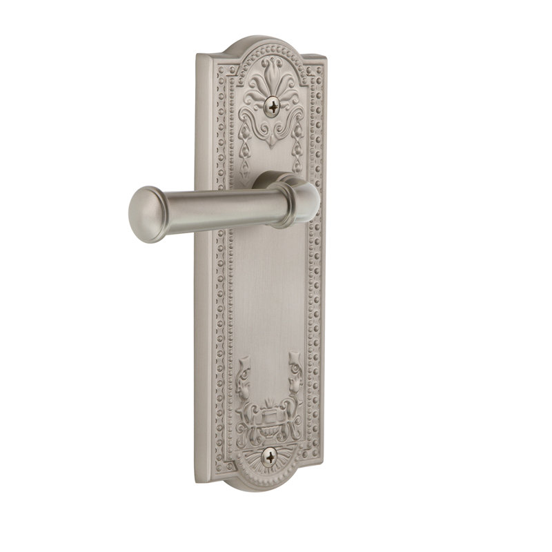 Grandeur Parthenon Plate with Georgetown Lever, Satin Nickel, 2 3/8", Passage (Hall & Closet)
