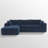 Chenille Boneless L-Shaped Sectional Sofa-921868984