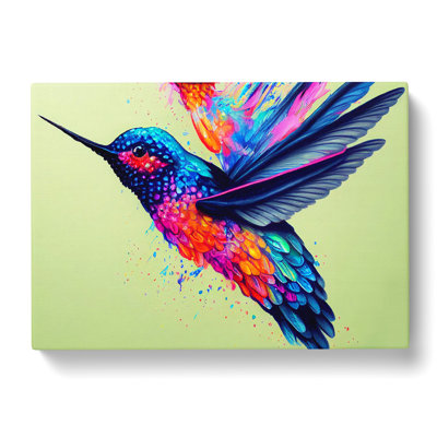Hummingbird Splatter Vol.2 Abstract - Wrapped Canvas Print