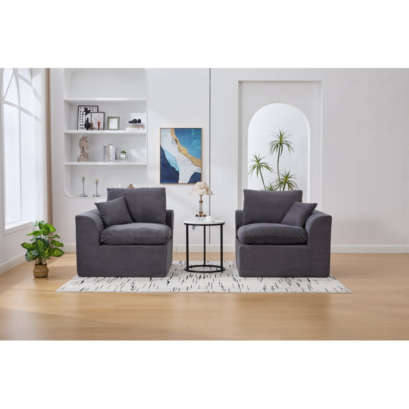 Modular Sectional Sofa Cloud Couch, Dark Gray
