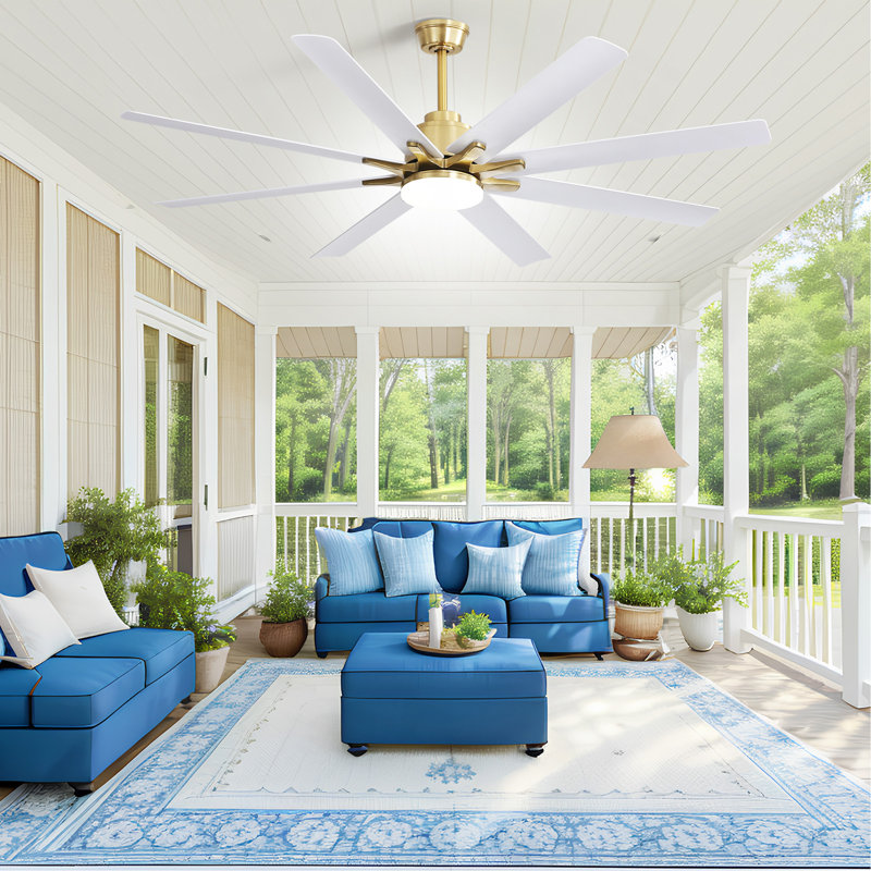 66 Inch Low Profile ABS Ceiling Fan With Dimmable Lights And Smart Remote Control 6 Speed Reversible Noiseless DC Motor For Indoor