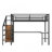 Adonia Size Metal Loft Bed With L-Shaped Desk, USB, LED, And Wardrobe, Ideal For Space-Saving And Multifunctional Living-1143045083